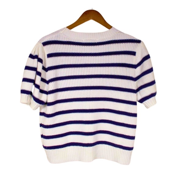 Vigoss Striped Short Sleeve Knit Sweater – Women’s Large - Picture 6 of 15